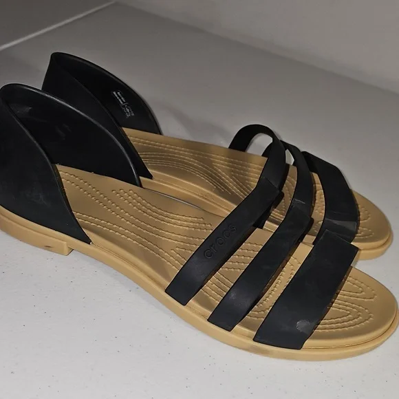 Croc Tulum Open Toe Sandals black Size 9 Comfy & Stylish - Picture 4 of 15